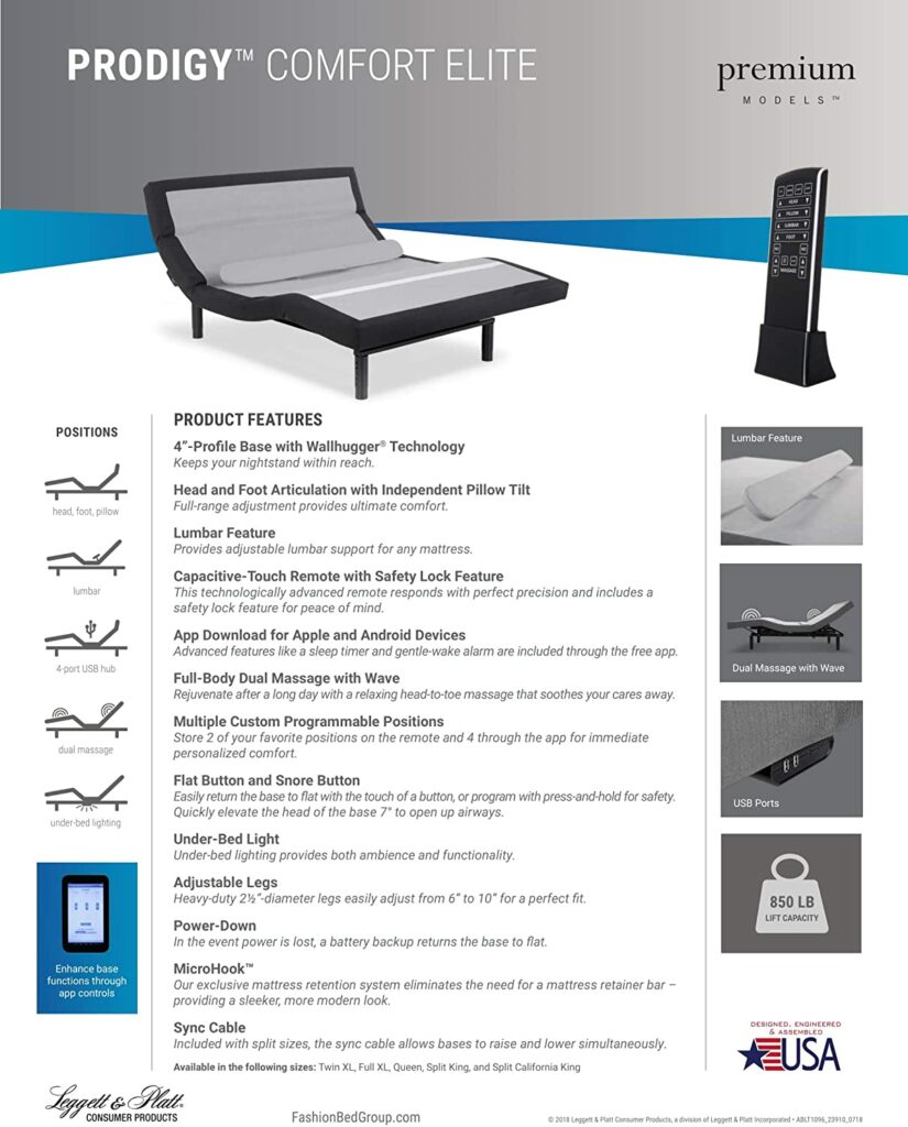 5 Best Adjustable Beds for Seniors - Leggett & Platt Prodigy Comfort Elite