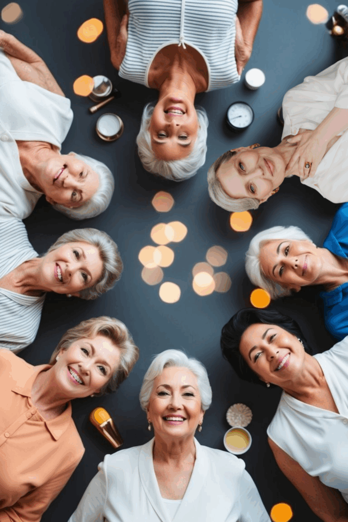 12 Surprising Facts About Body Odor and Aging for Older Women 15 8 Senior Ladies Laying in a circle smiling