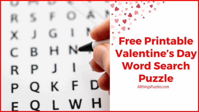 Free Printable Valentine’s Day Word Search Puzzle