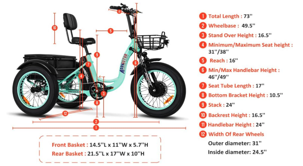 Best Electric Tricycles For Adults - Addmotor Specs