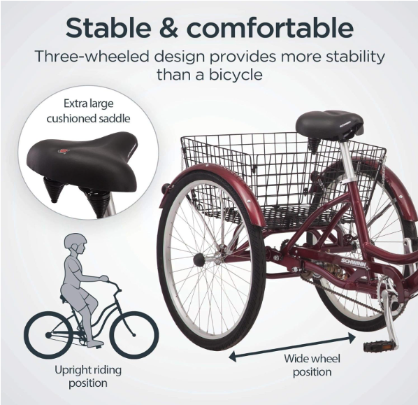 3 Best Adult Tricycles: Top Picks Comfort & Stability - Schwinn Meridian